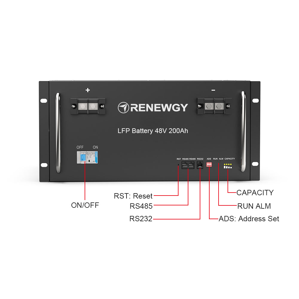 48V LiFePO4 Modular Battery - High Capacity 200Ah For Solar Storage Solution