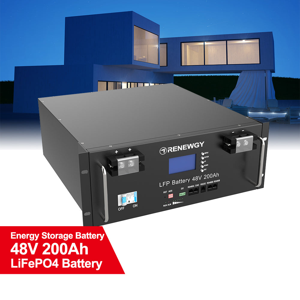 48V 200Ah LiFePO4 Battery with LCD Display for Home and Data Center Solar Energy Storage Solution