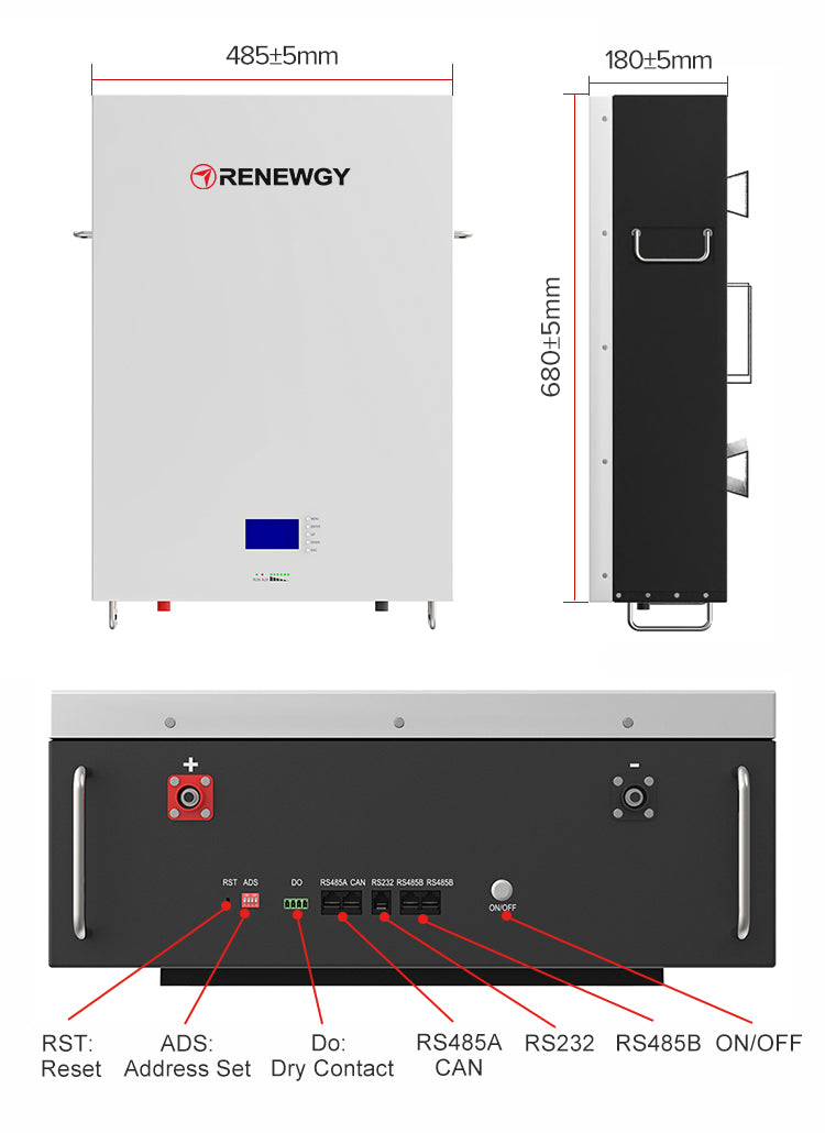 48V Wall-Mount LiFePO4 Battery Home Energy Storage System